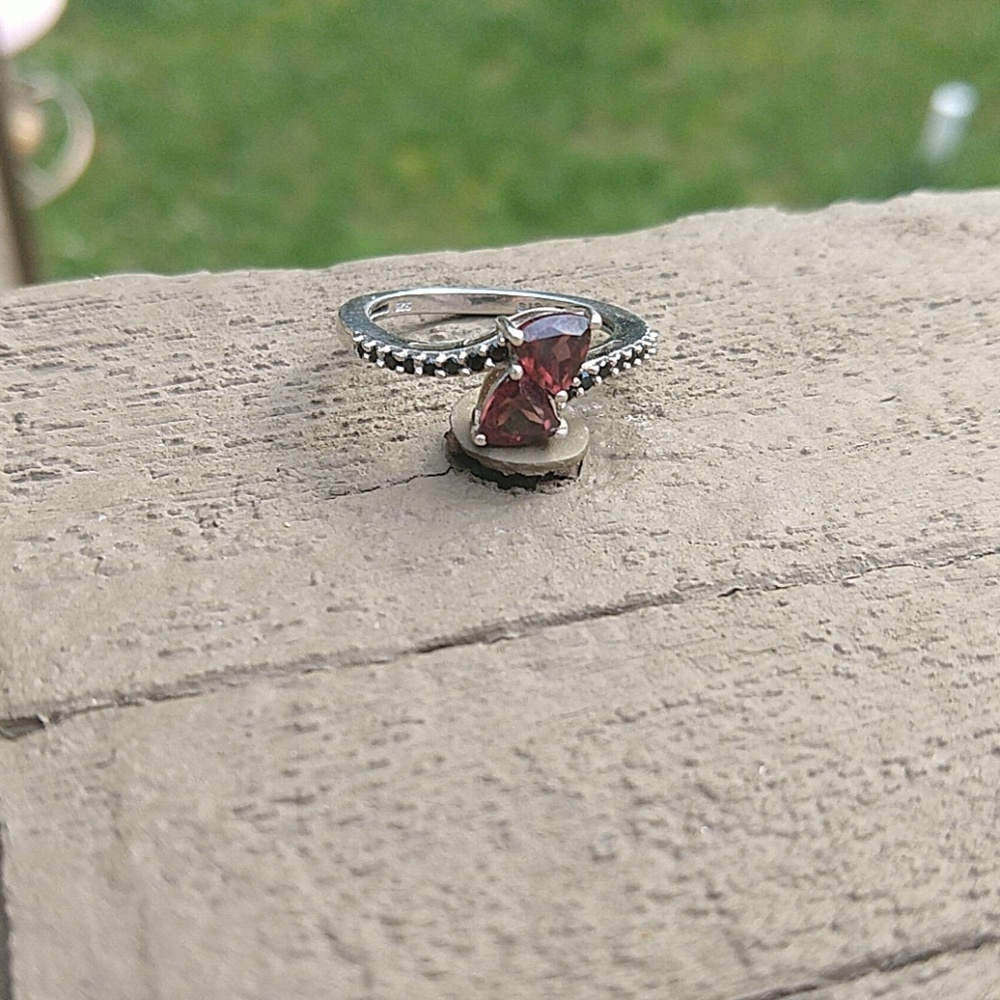 Umbra River Zircon & Thai Black Spinel Ring